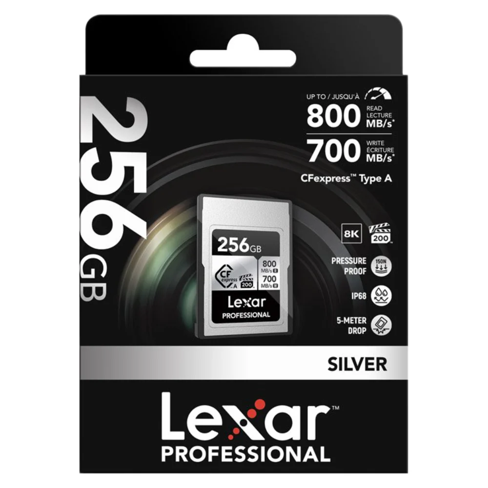 Lexar Professional Silver 256GB CFexpress Type A 800MB/s Memory Card