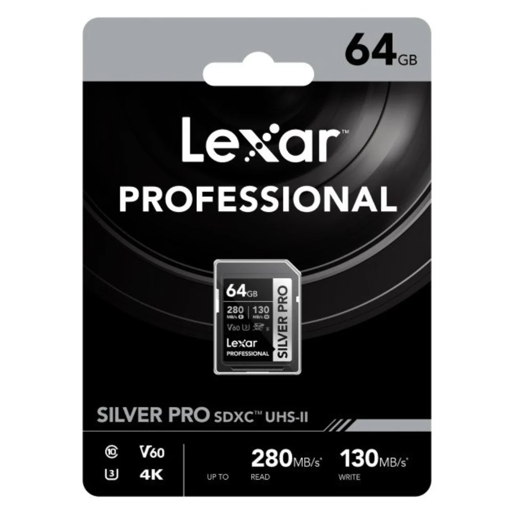 Lexar Professional Silver Pro 64GB SDXC UHS-II 280MB/s Memory Card - V60
