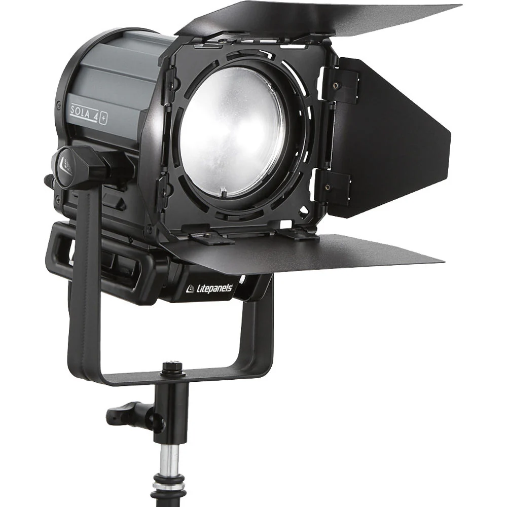 Litepanels Sola 4+ Daylight Fresnel 4-Way Barndoor, Manual Yoke Litepanels