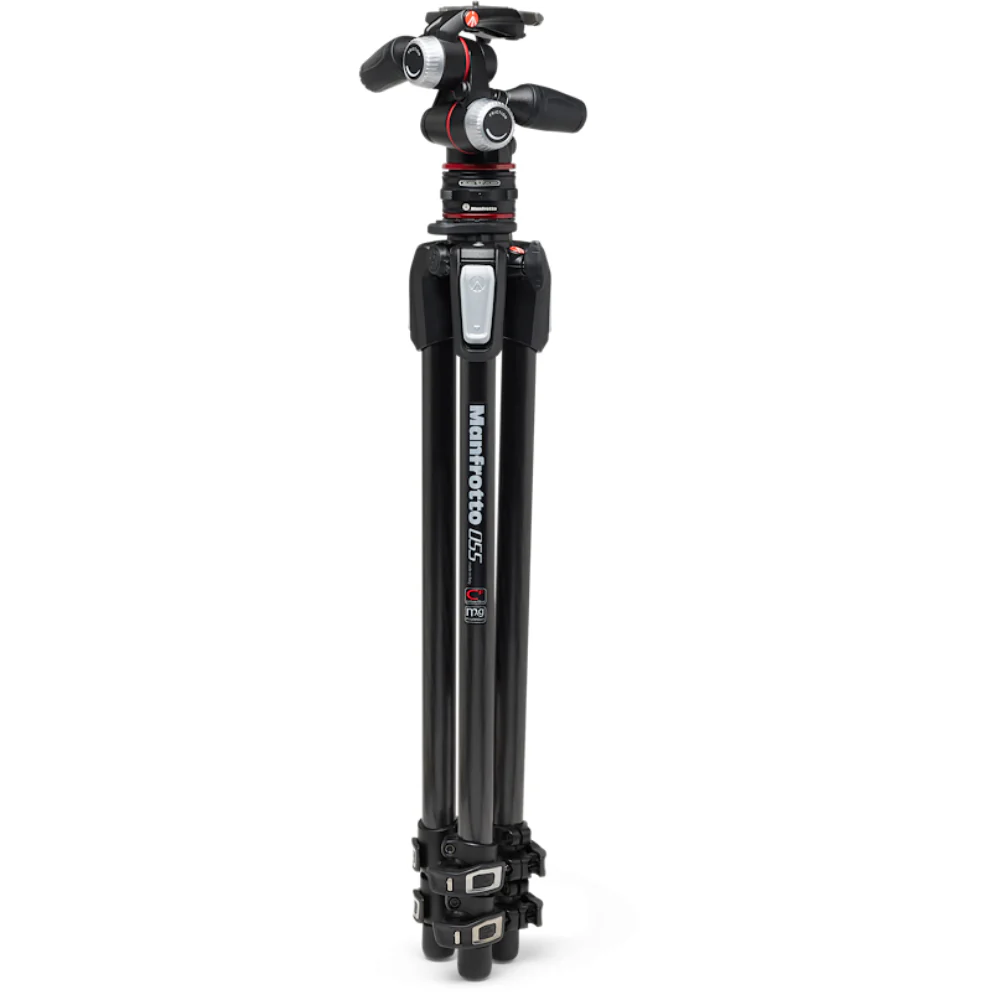 Manfrotto MT055CXPRO3 Carbon Fiber Tripod with MHXPRO-3W Head & Move Quick Release Kit - Image 2