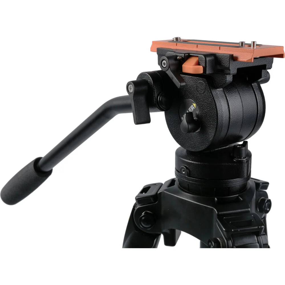 Miller AirV Fluid Head with Solo-Q Pod Base, Base Clamp Nut & Versa Camera Plate - Image 3