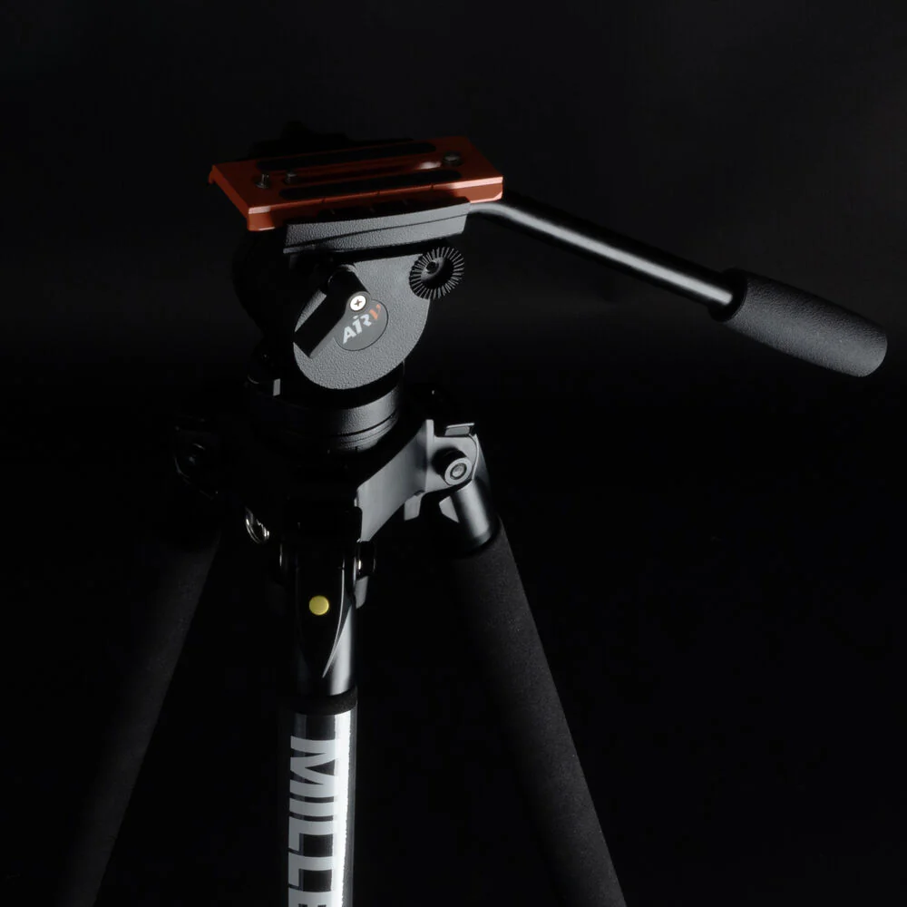 Miller AirV Fluid Head with Solo-Q Pod Base, Base Clamp Nut & Versa Camera Plate - Image 8