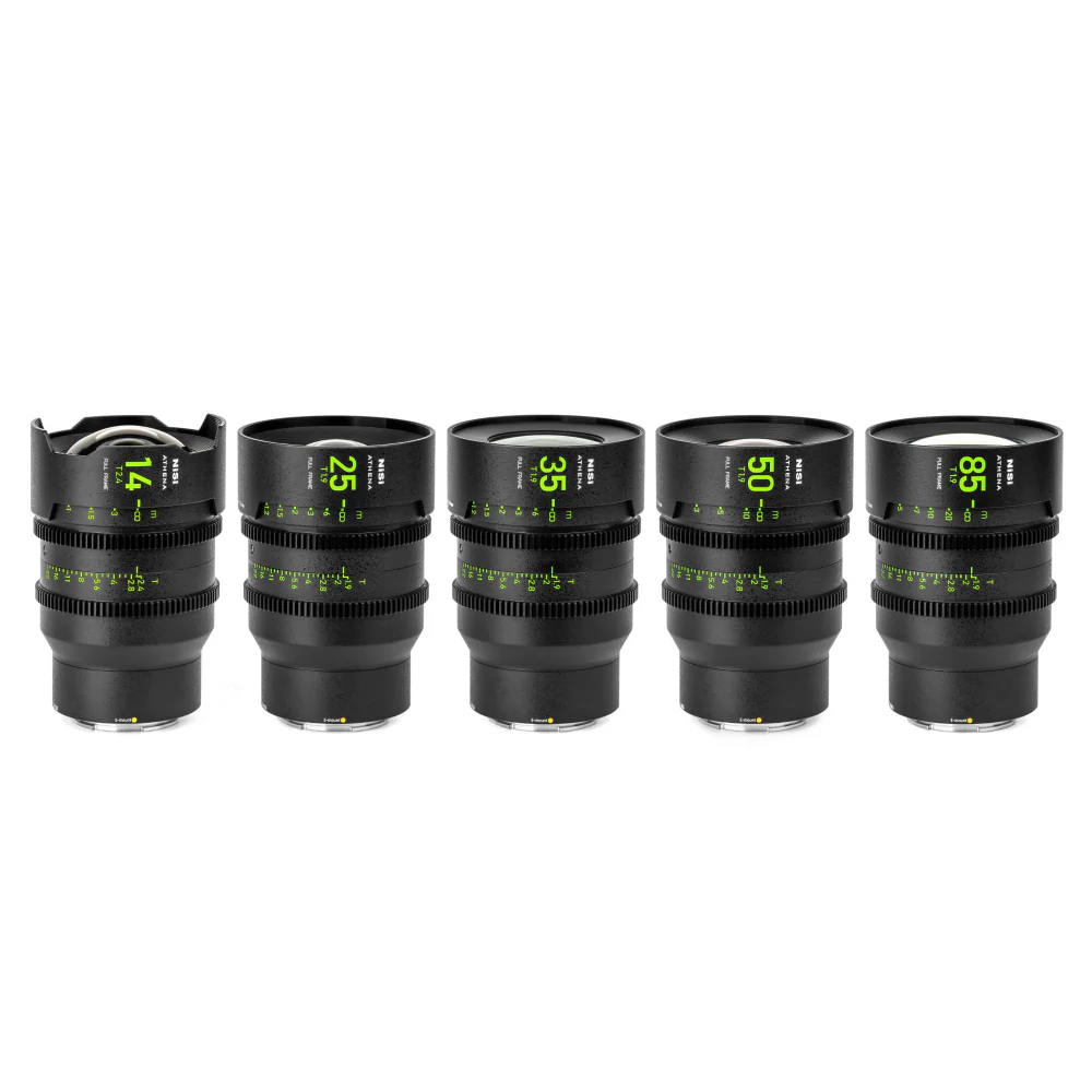 NiSi ATHENA PRIME Full Frame Cinema Lens Kit with 5 Lenses 14mm T2.4, 25mm T1.9, 35mm T1.9, 50mm T1.9, 85mm T1.9 + Hard Case (E Mount | No Drop In Filter) - Image 2