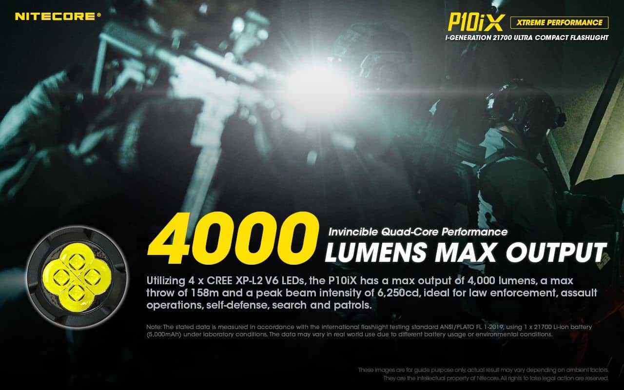 Nitecore P10iX compact 4000 lumen 158m USB-C rechargeable tactical floodlight - Image 9