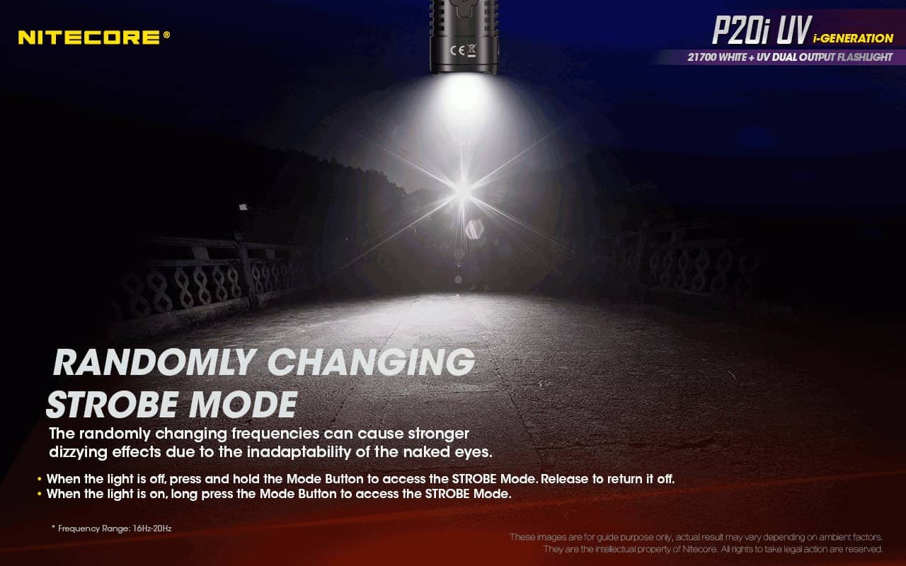 Nitecore P20i UV compact 1800 lumen USB-C rechargeable LED torch with UV output - Image 12