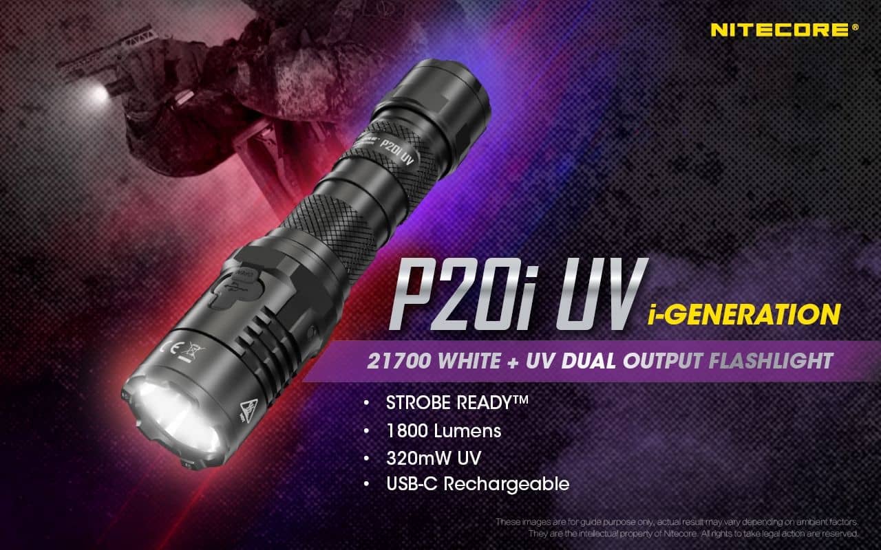 Nitecore P20i UV compact 1800 lumen USB-C rechargeable LED torch with UV output - Image 6