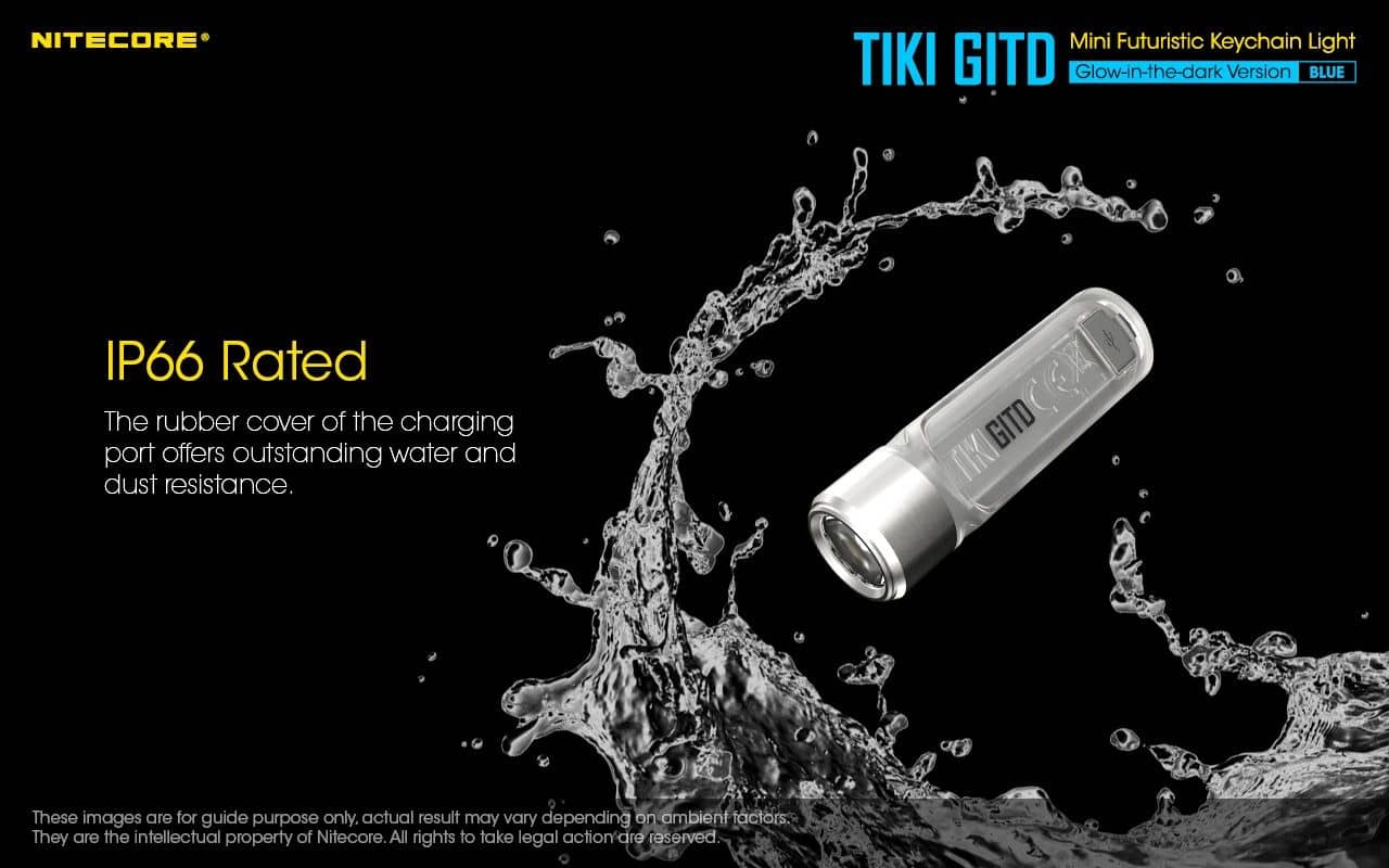 Nitecore TIKI GITD Blue glow in the dark 300 lumen keychain light - Image 22