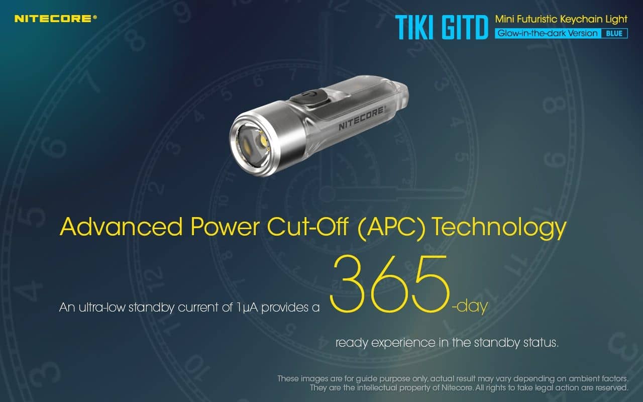 Nitecore TIKI GITD Blue glow in the dark 300 lumen keychain light - Image 24