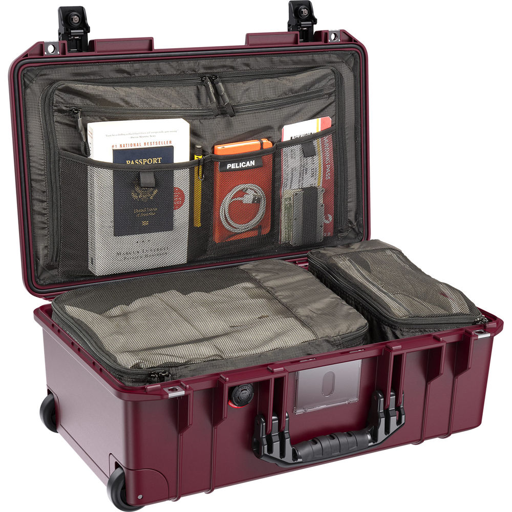 Pelican 1535TRVL Wheeled Carry-On Air Case with Lid Organizer and Packing Cubes (Oxblood) - Image 5