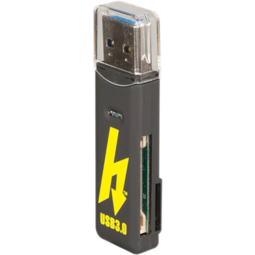 Hoodman HUSB3 Compact USB 3.0 SD MicroSD Card Reader SuperSpeed 5 Gb/s Bandwidth - Image 2