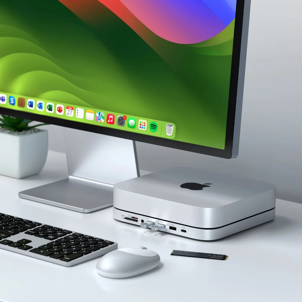 Satechi Stand & Hub for Mac Mini/Studio with NVME SSD Enclosure (Silver) - Image 10