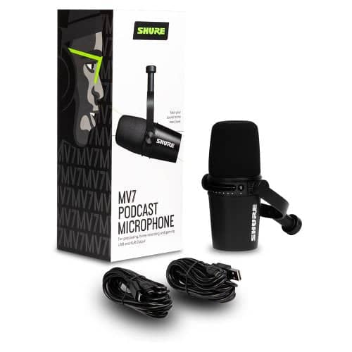 Shure Motiv MV7 Podcast Microphone w/ XLR, USB & Headphone Black - Image 5