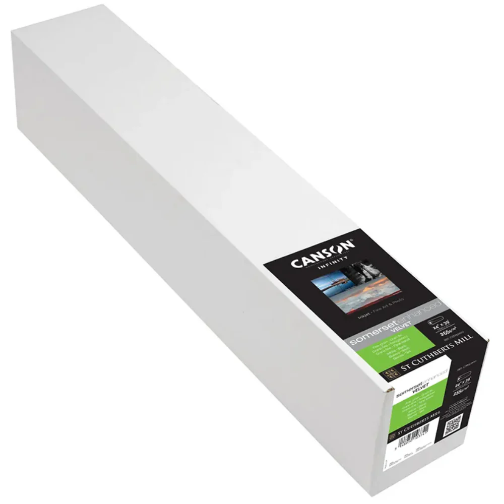Somerset Enhanced Velvet White 255gsm 610mm X 12m Roll