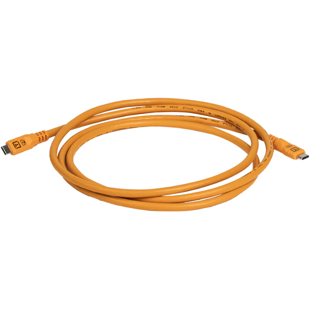 Tether Tools TetherPro Optima 10G USB-C 1.8m Straight to Straight - Orange - Image 2