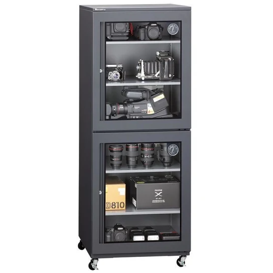 Wonderful AD-410D-D, 415 Litre Dry Cabinet 2 Sections with 4 Trays and Digital Hygrometer (x2)