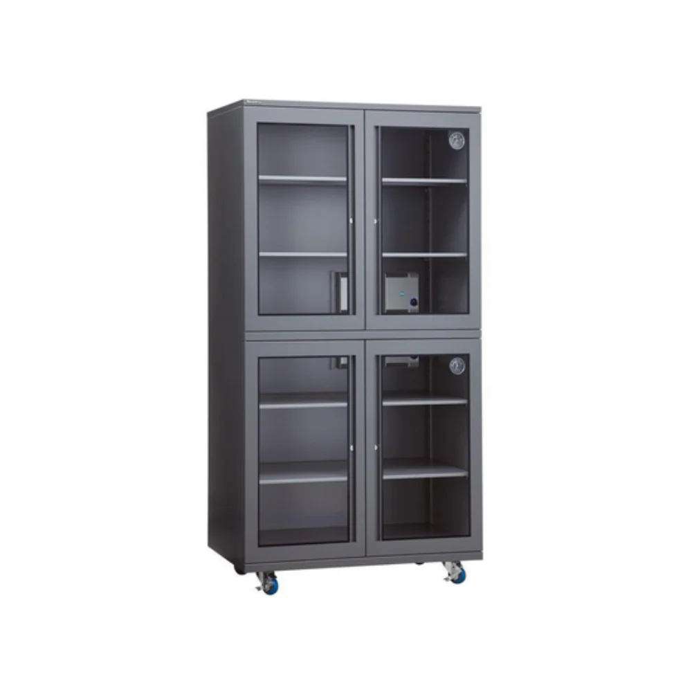 Wonderful AD-880D-D, 870 Litre Dry Cabinet 4 Sections with 8 Trays and Digital Hygrometer (x2)