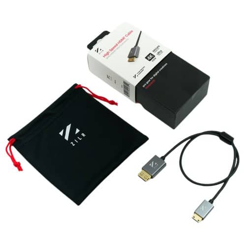 ZILR 4Kp60 Hyper Thin High Speed HDMI Secure Cable with Mini Connector (45cm /17.7") - Image 3